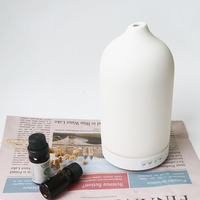 Diffuseur d'huiles essentielles d'aromathérapie en céramique Humidificateur d'air ultrasonique diffuseur d'huiles aromatiques de bureau avec diffuseur d'arôme super silencieux