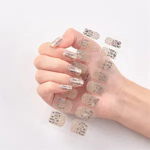 Uñas artificiales 3D calcomanías no tóxicas tiras de esmalte de uñas pegatinas de uñas