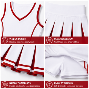 Rok Tenis Logo Kustom untuk Cheerleading Wanita, Skort Lipit dengan Celana Pendek Terpadu, Pinggang Tinggi, Seragam Cheer Atletik, Fleksibel dan Nyaman - Product Image 3