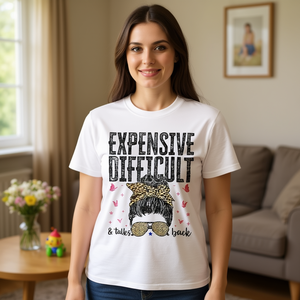 Camiseta Expensive Difficult Talks Back Messy Bun para el Día de la Madre - Product Image 3