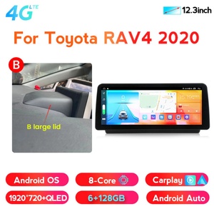 Navihua 12.3" Car Android Touch Screen Radio 360 Camera Carplay Auto GPS Stereo Multimedia Car DVD <b>Player</b> for Toyota RAV4 2020 - Product Image 4