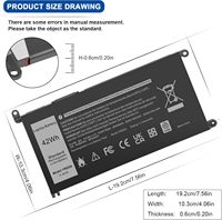 YRDD6 baterai Laptop untuk 3583 3593 3584 3501 5582 5584 5593 5594 5598 5585 3493 5481 5482 5485 5491 1VX1H P93G P75F