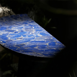 Meubles en pierres précieuses naturelles au design unique, table <span class=keywords><strong>console</strong></span> en lapis lazuli bleu pour la décoration de villa et d'hôtel - Product Image 6