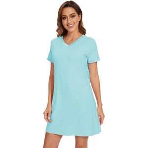 Chemise de nuit ample à manches courtes pour femme BambooBud, en viscose douce de bambou, tailles S-XXL - Product Image 4
