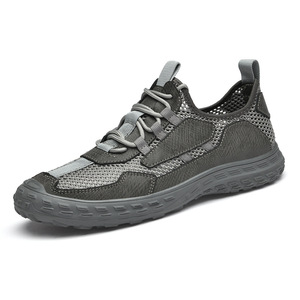 Zapatos de Hombre Hechos a Mano, de Cuero Genuino, con Cordones de Malla, Transpirables, con Suela de Goma, para Todas las Estaciones, para Montañismo al Aire Libre, de Color Sólido - Product Image 5