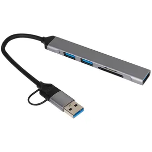 VCOM Slim USB tipo A/C Hub 5 puertos USB Hub OTG función con 3xUSB TF lector de tarjetas SD USB tipo C adaptador