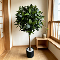 Petit arbre artificiel en laurier sauvage pour décoration de mariage, plante artificielle sur pied pour intérieur/extérieur, hôtel, maison
