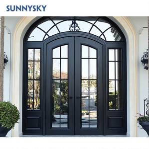 Sunnysky Tùy Chỉnh Hiện Đại Patio Phía Trước Nhập Cửa Bên Ngoài Kính Nhôm Pháp Cửa Nhôm Cửa Khung Cửa - Product Image 1