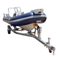 Bateau de sauvetage RIB à coque en aluminium CE 550 cm, bateau pneumatique rigide à rames en PVC Hypalon