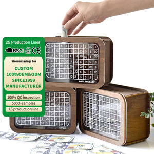 काउंटर लकड़ी के पिगी बैंक के साथ मनी बॉक्स - Product Image 1