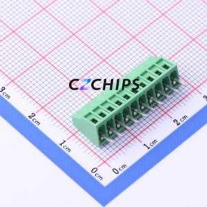 JL308-25410G01 Screw Terminal Block Through hole Component (THT),P=2.54mm Connector 1x10P 2.54mm Green Through Hole - Product Image 2