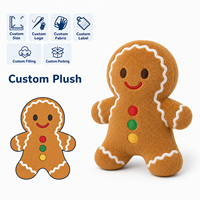 Porte-clés Mascotte Personnalisée en Peluche Pain d'Épices, Fabricant de Jouets en Peluche, Porte-clés en Peluche avec Garniture Glaçage de Noël, Cadeau de Haute Qualité