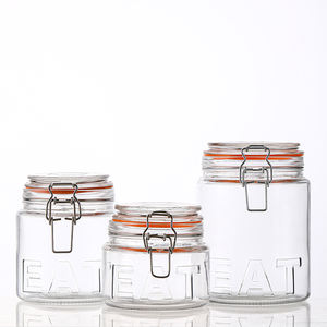 <span class=keywords><strong>Lino</strong></span> 600ml/800ml/1.3L bidons en verre transparent 3 pièces bouteilles rondes à couvercle hermétique pour le stockage des aliments <span class=keywords><strong>de</strong></span> <span class=keywords><strong>cuisine</strong></span> stockage et conteneur <span class=keywords><strong>de</strong></span> <span class=keywords><strong>cuisine</strong></span> - Product Image 1