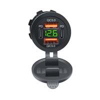 Toma de Corriente USB para Automóviles, Barcos y Embarcaciones Marinas de 12V-24V, Toma de Corriente USB Doble A + Doble Tipo-C, Enchufe de Carga USB