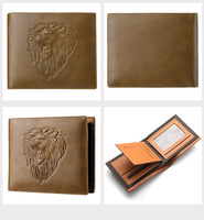 Dompet Pria Pendek Berkualitas Tinggi dengan Motif Vintage, Banyak Slot Kartu, Resleting, Kantong Koin, Lapisan Poliester, dan Cetakan Hewan