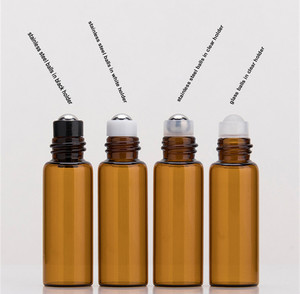 Custom Amber Roll on Glass <strong>Bottle</strong> 3ml 5ml 10ml <strong>Sample</strong> <strong>Tester</strong> Perfume Oil Eye Massage Roller Ball for Cosmetic Packaging - Product Image 3