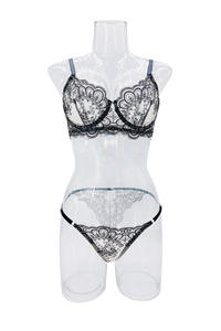 Lencería Sexy de Encaje Elegante para Mujeres, Conjunto Íntimo Transparente con Diseño Floral, Sensual y Exótico - Product Image 5
