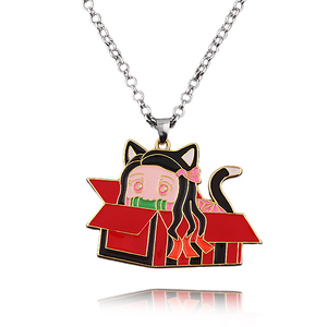 Anime Ghost Killing Team esmalte cuello cadena figura de dibujos animados colgante máscara Collar para Anime Fans Cosplay accesorios joyería regalos - Product Image 1