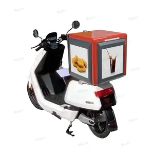 Smart Advertising Take away Backpack LED Dynamic Display Takeout Box LED Display Screen food delivery box