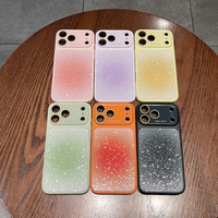 Coque de téléphone tendance avec protection d'objectif photo à fenêtre large, effet dégradé et paillettes brillantes pour iPhone 17 16 15 14 13 12 Pro Max