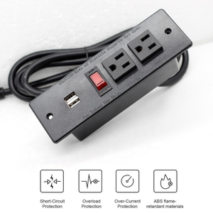 2 chúng tôi Ổ cắm điện 2 USB sạc với chuyển đổi lõm bàn Grommet USB Outlet bàn ổ cắm nhúng trong đồ nội thất - Product Image 2