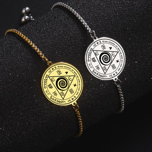 Talisman magique porte-bonheur d'Abraxas pour contrôler votre vie avec les esprits, meilleure amulette pour l'argent, bracelet pendentif en acier inoxydable - Product Image 1