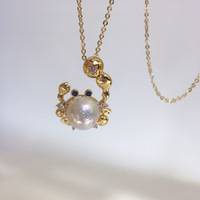 SHDIYAYUN gros baroque perle d'eau douce pendentif crabe en forme de conception collier perle bijoux
