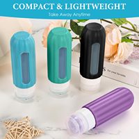 Kit de voyage de toilette étanche en gros, bouteille de voyage en silicone de recharge, ensemble de bouteille de voyage en silicone à fenêtre transparente approuvée par la TSA