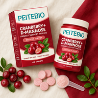 Comprimés de soutien urinaire PEITEBIO à la canneberge et au D-Mannose avec des plantes naturelles pour le bien-être quotidien et l'équilibre urinaire 120