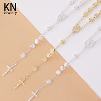 Collier chapelet en laiton en forme de rose, Vierge Marie Notre-Dame de Guadalupe, avec zircon, bijoux religieux catholiques, nouveau style tendance