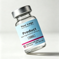 Étiquettes autocollantes personnalisées pour flacons de peptides, résistantes à l'eau, imprimées, pour cosmétiques faciaux à base de peptides.