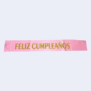 Party Love Pink Plastic <b>Birthday</b> Sash Gold Letters Reusable Indoor Party <b>Decoration</b> Adult 12 Pcs - Product Image 1