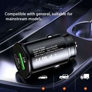 Universal PD Car Charger 3.1A Fast Charging A+C Dual <b>USB</b> Car Charger Power Adapter <b>with</b> Box Package - Product Image 4