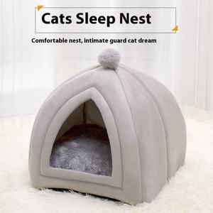 Anpassbares Fabriklogo Umweltfreundliches Weiches Waschbares Rechteckiges Katzen- und Hundebett im Weihnachtsrentier-Design Haustierbetten - Product Image 4