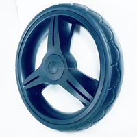 Roue à rayons en plastique Nobby de 11 pouces pour chariot de jouets avec frein à dégagement rapide, pneu en PU et roulement à billes