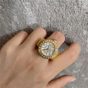 Wholesale New Vintage Punk Square <strong>Watch</strong> <strong>Rings</strong> Trend Design Jewelry Gold Plated Alloy <strong>Watch</strong> <strong>Rings</strong> - Product Image 5