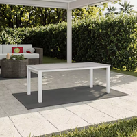 Table à manger rectangulaire en aluminium durable au design moderne pour cour, jardin, cuisine, hôtel, usage familial, mobilier d'extérieur