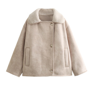 Este vestido <span class=keywords><strong>de</strong></span> mujer <span class=keywords><strong>de</strong></span> otoño e invierno presenta un abrigo <span class=keywords><strong>de</strong></span> manga larga elegante y <span class=keywords><strong>de</strong></span> moda hecho <span class=keywords><strong>de</strong></span> gamuza y forro polar para el calor - Product Image 5