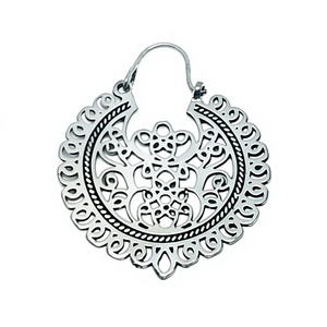 S925 New Design <b>Silver</b> Plated Bohemian <b>Earring</b> <b>for</b> Girl <b>Women</b> Handmade Brass <b>Hoop</b> <b>Earring</b> - Product Image 4