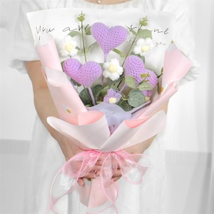 Ramo de Tulipanes Artificiales Tejidos a Mano, Flor Eterna de Lana, Regalo Creativo para Graduación, Año Nuevo Chino - Product Image 2