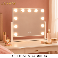 Espejo de Vanidad Grande con Iluminación, Altavoz Bluetooth, Vista Panorámica, Doble Táctil, 3 Colores Atenuables, Espejo de Regalo para Dormitorio, OEM
