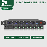 Paulkitson QA800 Profesyonel Sınıf D Güç Amplifikatörü 8X150W Ses Gücü 8 Kanallı Ses Amplifikatörü