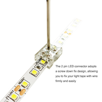 Borniers à vis sans soudure, 2 broches, 10mm, connecteur de ruban lumineux LED pour bande Monochrome LED basse tension 5v 12v 24v