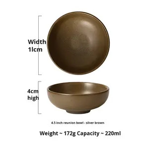 Nuovo arrivo giapponese stile retrò maculato zuppa di riso Set Japandi 4.5 pollici Home Restaurant uso ciotole in ceramica - Product Image 5