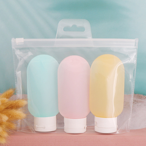 Bouteilles de voyage en silicone, ensemble compressible, tube rechargeable anti-fuite pour shampoing, après-shampoing, lotion, articles de toilette - Product Image 1