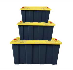 Boîte de rangement en <span class=keywords><strong>plastique</strong></span> de 100 <span class=keywords><strong>litres</strong></span> avec couvercle pour garages et outils de jardinage, boîte de rangement imperméable robuste multidimensionnelle - Product Image 2