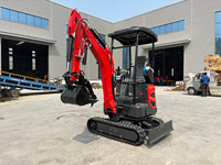 Excavatrice hydraulique compacte de 1,8 tonne avec moteur EPA Kubota, polyvalente, sur chenilles, dotée d'un engrenage pour les travaux de construction en espace restreint