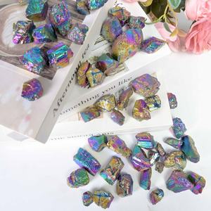 Piedras de Turmalina Negra Natural con Aura de Titanio, Cristales en Bruto, Minerales, Gemas, Especímenes para Decoración, Venta al Por Mayor - Product Image 2