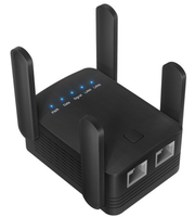 Répéteur WiFi double bande 5G 2,4 GHz/5,8 GHz 300 Mbps en promotion avec couverture de 500-1000 m² et 4 antennes externes, compatible GSM/GPRS/IP/POE