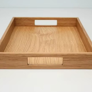 Plateau de service en bois rectangulaire, design moderne, matériau naturel, finition polie, décoration d'intérieur, accessoire de table - Product Image 1